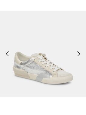 Dolce Vita Womens Metallic Silver Lace-Up Low Top Sneaker 7.5